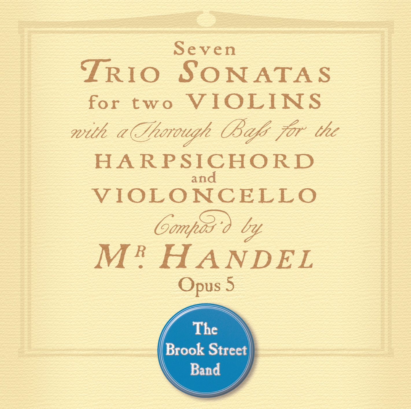 Handel Trio Sonatas, Op. 5 Avie Records